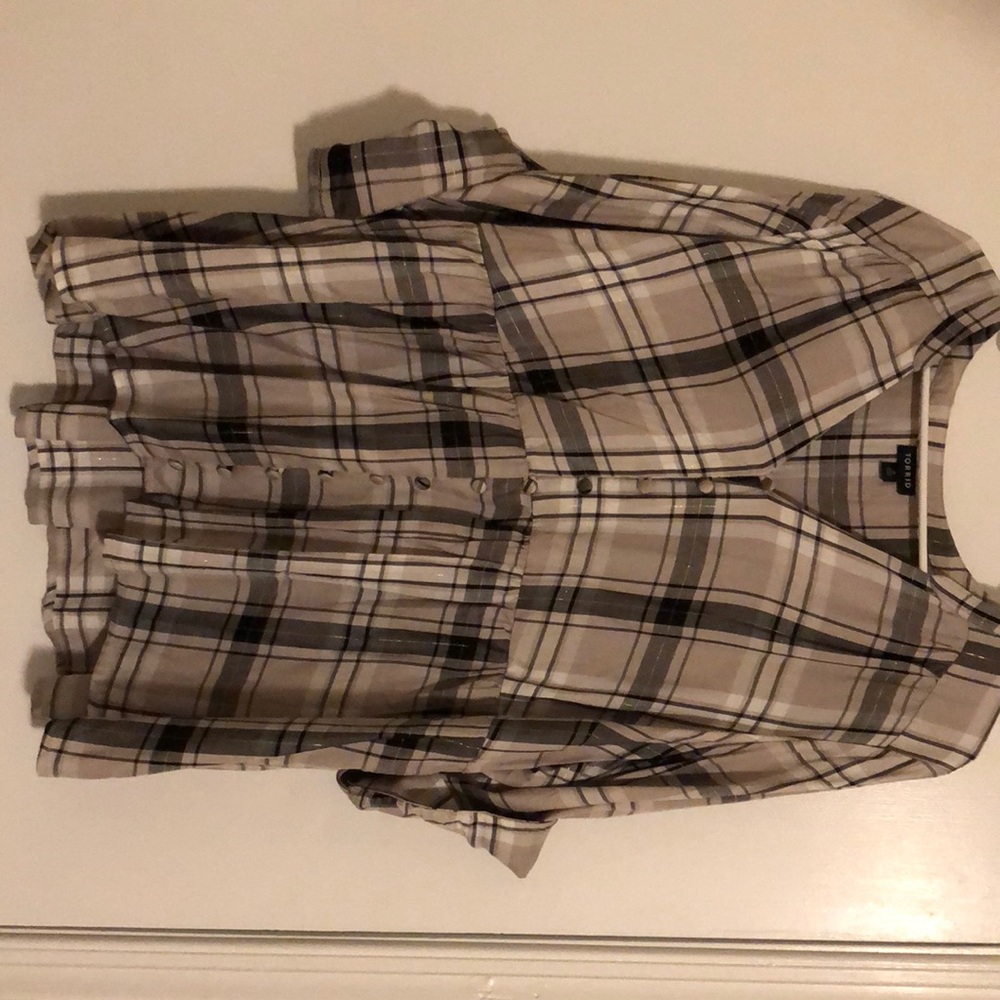 Nutral colors striped babydoll shirt